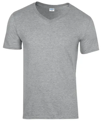 Produktbild von Gildan Herren Soft Style T-Shirt, V-Ausschnitt, Kurzarm FK399 (S) (Grau)