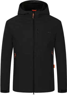 Produktbild von Blue Wave Herren Softshelljacke Mads mit Fleecefutter - Jacke mit angeschnittener Kapuze in Schwarz Größe L
