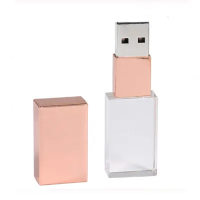 Obrázok produktu pre USB KRYSTAL bronzový 3.0 16GB, kombinácia sklo a kov, LED podsvietenie