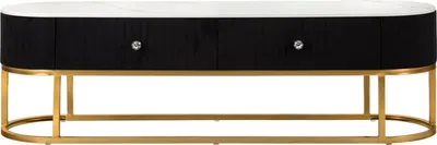 Obrázok produktu pre FURNLUX TV stolík Montpellier Black 150 cm / Hlavná farba: čierna / Rozmery: 150 x 45 x 42 cm