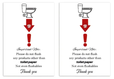 2er-Pack Badezimmer-Schild „Nur Toilettenpapier“ 12,7x8,9 cm Acryl