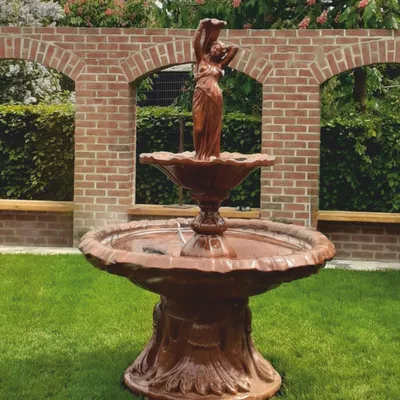 Produktbild von Casa Padrino Jugendstil Springbrunnen Frau mit Vase Braun Ø 155 x H. 215 cm