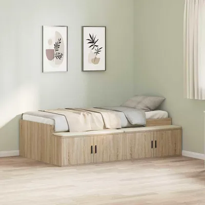 Produktbild von Maison Exclusive - Bettrahmen mit Speicher Sonoma-Eiche 90 x 200 cm Holzwerkstoff