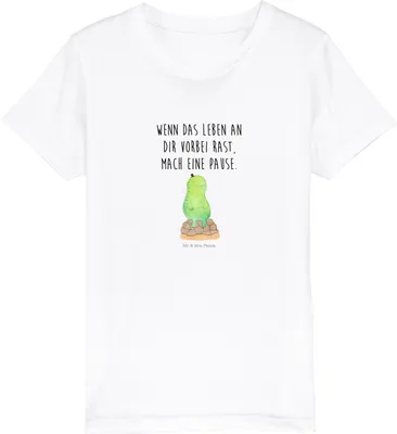Produktbild von Mr. & Mrs. Panda Kleinkinder T-Shirt Schildkröte Pause 12-14 Jahre (152/164) - Weiß - Geschenk, Organic Kinder, Kindershirt, Entschleunigen, Teenager, Achtsamkeit