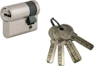 Zdjęcie produktu dla Wkładka cylindryczna do zamka, 5-bolcowa, 30x10 mm, niklowana, antywłamaniowa, 5 kluczy - SP