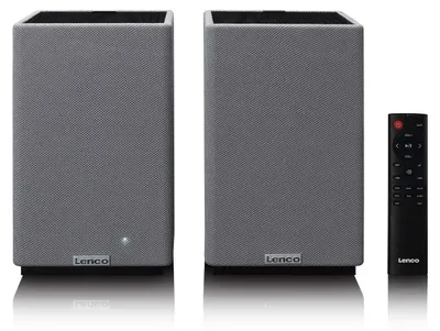 Produktbild von Lenco SPB-240BKGY - Set aus 2 HiFi Stereo Bluetooth® Lautsprechern - Kraftvoller Klang in stilvollem Design - Schwarz/Grau