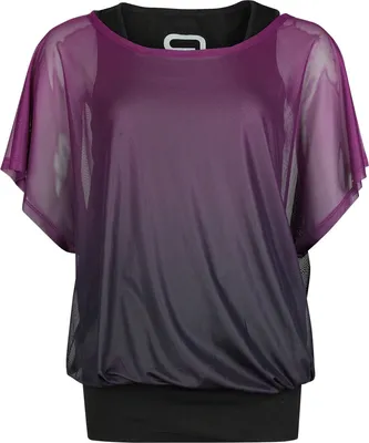 Produktbild von RED by EMP Damen lila/schwarzes T-Shirt und Top 2 in 1 L