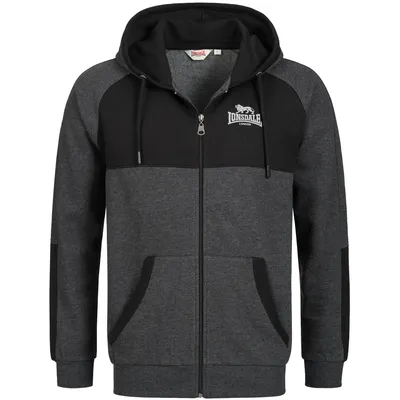 Produktbild von Herren Kapuzensweatjacke mit Reißverschluss, normale Passform ADBURY Marl Anthra/Black S Lonsdale