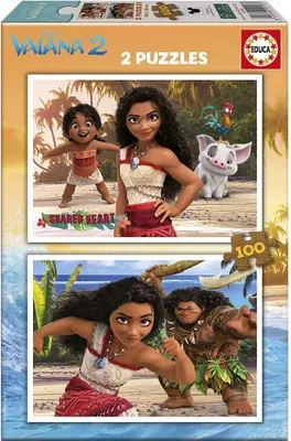 Image de Educa 2x100 pièces Vaiana 2 Puzzle Golden Golden One Size