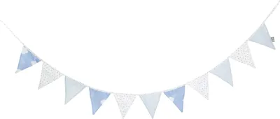 Produktbild von roba Wimpelkette 'Kleine Wolke blau', 12 Wimpel (2 m), Länge Kette 3 m, Baby- & Kinderzimmer Deko