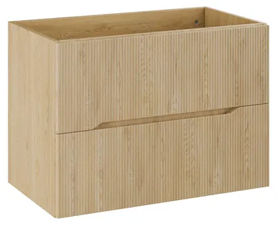 Productafbeelding van Badkamerset 80 cm met wastafelblad en hoge kast met 2 lades