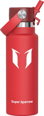 Produktbild von Super Sparrow Edelstahl Trinkflasche Kinder - Ultraleicht Thermobecher - 350ml - Standardmund Stroh-Deckel - BPA-Frei Thermoskanne, Thermosflasche für Sport, Travel, Schule, Outdoor, Büro