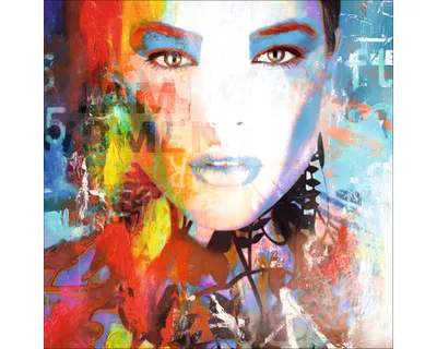 Produktbild von Glasbild Colourful Woman IV 30x30 cm