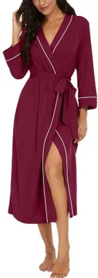 Obrázok produktu pre Ľahké kimono s 3/4 rukávmi, vínovočervené, oblečenie do sauny