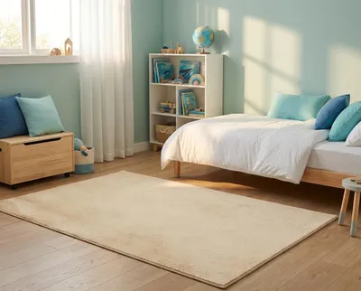 Produktbild von Shaggy Mollis beige (80x150 cm), KI-generiertes Bild