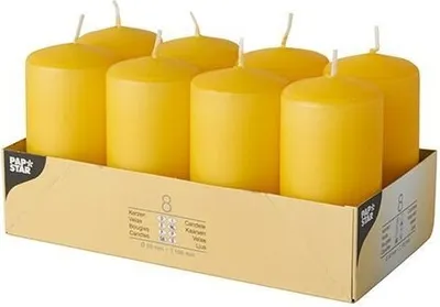 Produktbild von Stumpenkerzen Ø 50 mm · 100 mm goldgelb