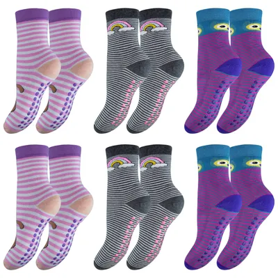 Produktbild von OCERA 6 Paar Kinder Stoppersocken mit ABS,uni ,Pink-Mix, Gr.35-38