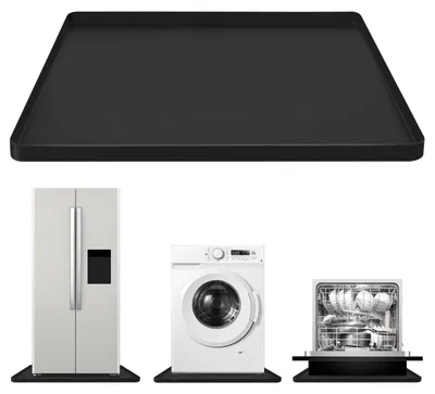 Immagine prodotto di Tappetino lavatrice in silicone - 68,5 x 68,5 cm - Antiscivolo - Nero - Per lavatrice e asciugatrice