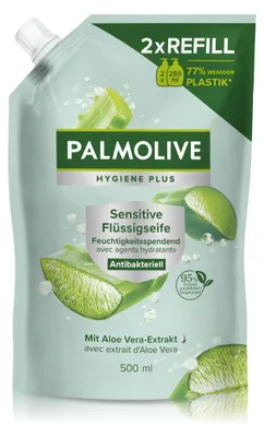 Zdjęcie produktu dla Płyn do mycia rąk Palmolive, antybakteryjny, z aloesem, pojemność 500 ml (wkład)