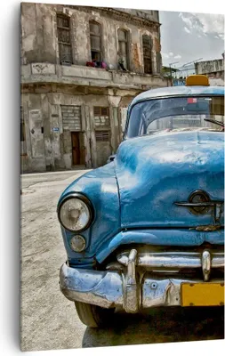 Produktbild von Bild auf Leinwand - Leinwandbild - Einteilig - Auto Retro Kuba Havanna - 80x120cm - Wand Bild - Wanddeko - Wandbilder - Leinwanddruck - Wanddekoration - Leinwand bilder - Wandbild - PA80x120-2461
