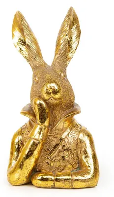 Produktbild von Osterhase Figur gold Osterdeko zum Hinstellen 22 cm