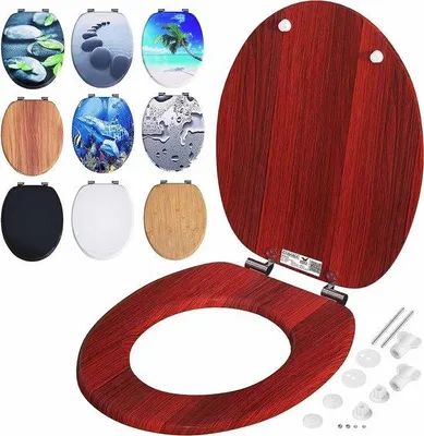 Produktbild von Toilettsitz Holz MDF Metall Scharniere Edelstahl
