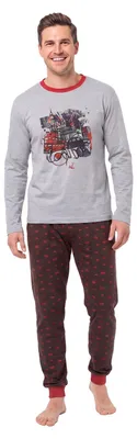 Productafbeelding van Kisses&Love herenpyjama van katoen met lange mouwen, model KLP4