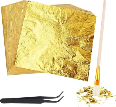 Obrázek produktu pro Zlaté fólie, imitace, 200 kusů, pro kreativní a řemeslné projekty