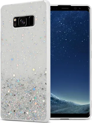 Obrázek produktu pro Cadorabo Case for Samsung Galaxy S8 Protective Case in Transparent Mobile Phone Case TPU Case Glitter Cover Case Glitter
