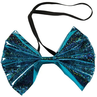 Produktbild von Fliege metallic Blau Party Schleife Schlips Karneval Kostüm Zubehör