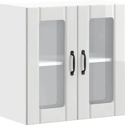 Produktbild von vidaXL Küchen-Hängeschrank mit Glastür Lucca Hochglanz-Weiß Holzwerkstoff
