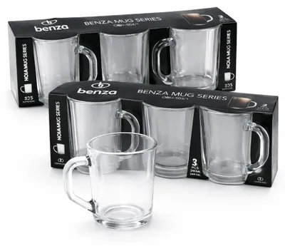 Produktbild von Teegläser-Set, 6-teilig, 246 ml – Kaffeegläser mit Henkel – Cappuccino-/Latte-Gläser