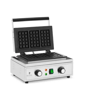 Produktbild von Royal Catering Waffeleisen - 3 belgische Waffeln - 1500 W - 50 - 300 °C -  0 - 5 min Timer -