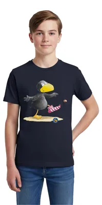 Produktbild von Spreadshirt Der kleine Rabe Socke Kastanie Teenager Premium T-Shirt, 146/152 (10 Jahre), Navy