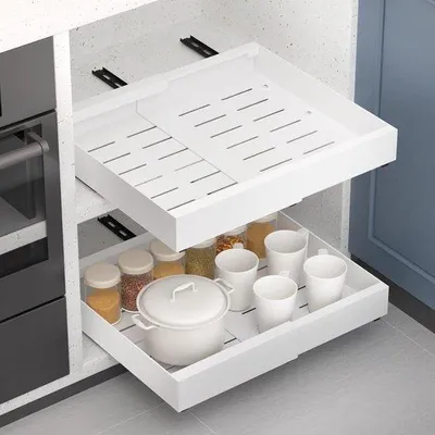 Obrázek produktu pro Výsuvná kuchyňská zásuvka – 1 ks – uhlíková ocel