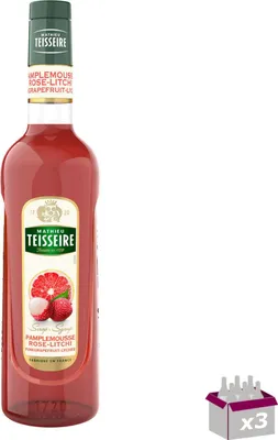 Image de Lot 3 - Teisseire - Sirop de pamplemousse rose et litchi - 70cl