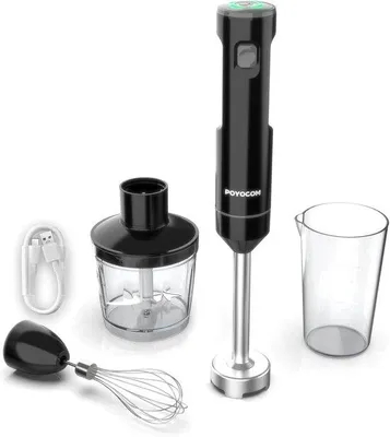 Image de Mixeur électrique portable - Rechargeable - Idéal pour les smoothies - Vitesse variable - Capacité de 600 ml - Noir