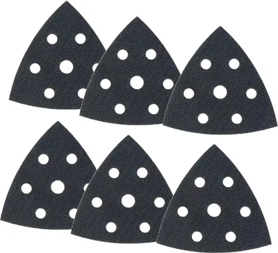 Produktbild von 6x Trade-Shop Ersatzklett 93x93x93mm selbstklebend Dreieck für Bosch PDA 180 E, Parkside PDS 290 C3, PDS 290 B2, PDS 290 A1, Pattfield PE-260 DS