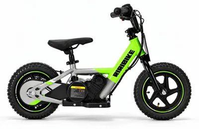 Produktbild von Elektro Laufrad für Kinder RIRIBIKE RTX3 S 24V (12"), Grün, Lithium-Akku, 100-W-Motor, Scheibenbremse