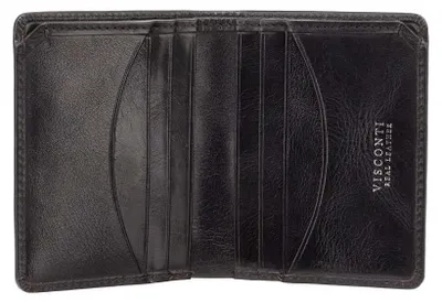 Obrázek produktu pro Viscont pánská kožená peněženka RFID černá 11x9 cm