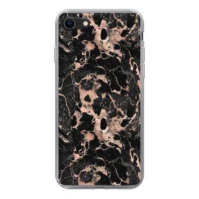 Produktbild von MuchoWow® Handyhülle Schutzhülle Hülle für iPhone SE 2022 Marmor - Rose - Muster - Chic Silikon Softcase Handy Hülle - Schutzhülle