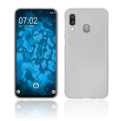 Produktbild von PhoneNatic Case kompatibel mit Samsung Galaxy A40 - transparent-weiß Silikon Hülle matt + 2 Schutzfolien