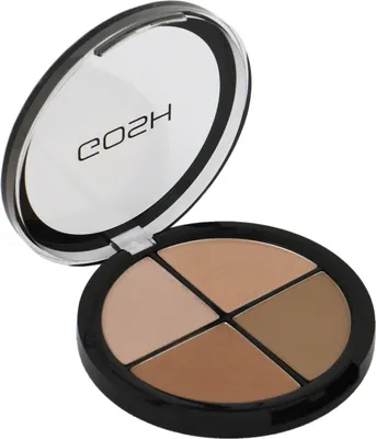 Zdjęcie produktu dla GOSH Contour'n Strobe Kit, Uniwersalne, Wszystkie odcienie skóry, Light, Neutralny, Słoiczek, Puder prasowany