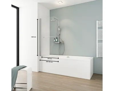 Produktbild von SCHULTE Badewannenaufsatz 1-teilig Komfort 70 x 140 cm Klarglas Profilfarbe chromoptik D1670 41 50 140