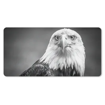 Produktbild von MuchoWow® Mauspad Mousepad Adler - Raubvogel - Schwarz - Weiß - Tiere 60x30 cm - Mousepads - Maus Mat - Pad - Mausunterlage - Nachhaltig