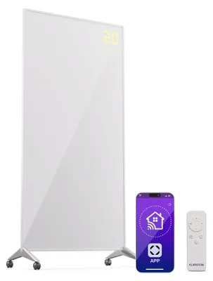 Produktbild von Klarstein Infrarotheizung mit Thermostat, 1200W Elektroheizung, Smart Home Infrarotheizung zur Wandmontage, IR mit App-Steuerung & Erkennung Offener Fenster, Effizienter Feuchtraum Heizkörper CO2-Frei