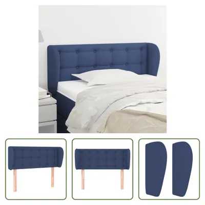 Produktbild von The Living Store Kopfteil mit Ohren Blau 93x23x78/88 cm Stoff