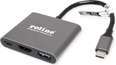 Produktbild von ROLINE Display Adapter USB Typ C - HDMI, USB 3.2 Gen 1 Typ A, Typ C PD