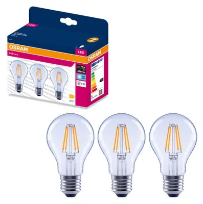 Produktbild von 3er-Pack OSRAM LED Lampe E27 Classic Filament A40 4.2W 470lm Neutralweiss 4000K wie 40W 4099854557088