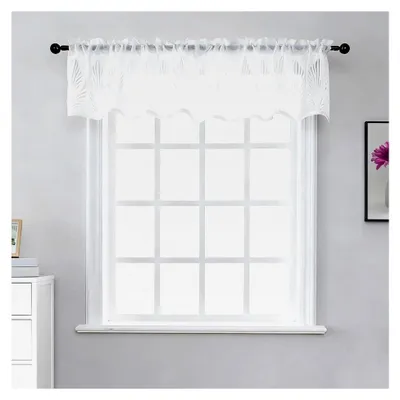 Produktbild von Kurze Vorhänge für Fenster – Transparente Scheibengardine im Landhausstil, 40 cm